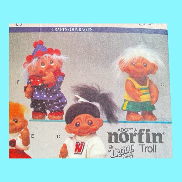 Vtg Norfin Troll Doll Clothes Butterick Pattern #6439 Bride Groom 6 Outfits - Picture 6 of 13